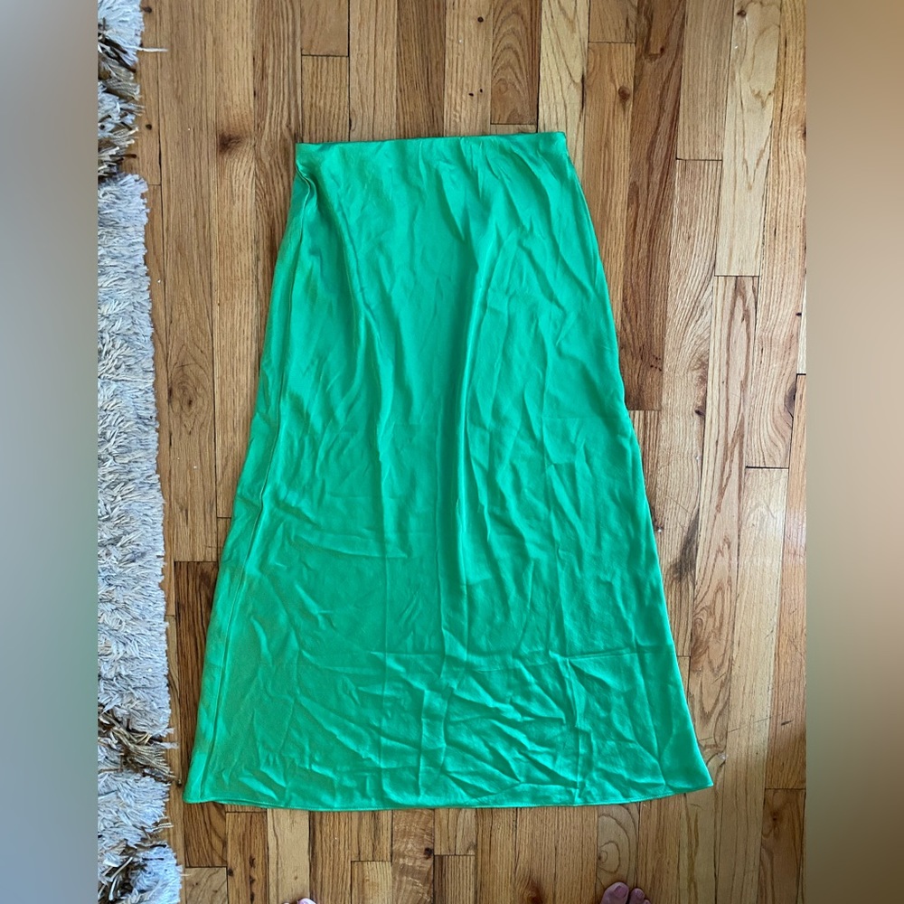 Mango Green Midi Skirt